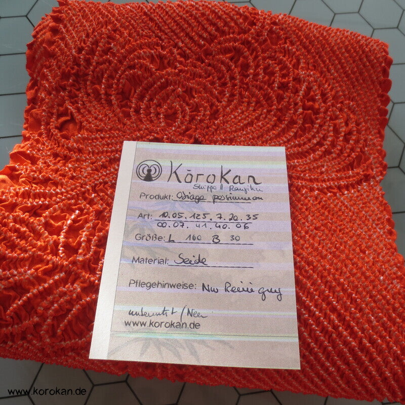 Kiku Chrysanthemen Shibori auf persimmon Shippo Rinzu Seidendamast