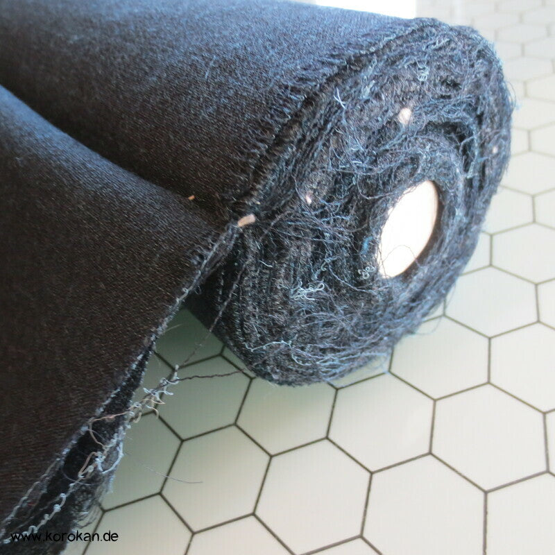 blau melierter Woll Crepe Georgette Kimono Tanmono Stoffrolle
