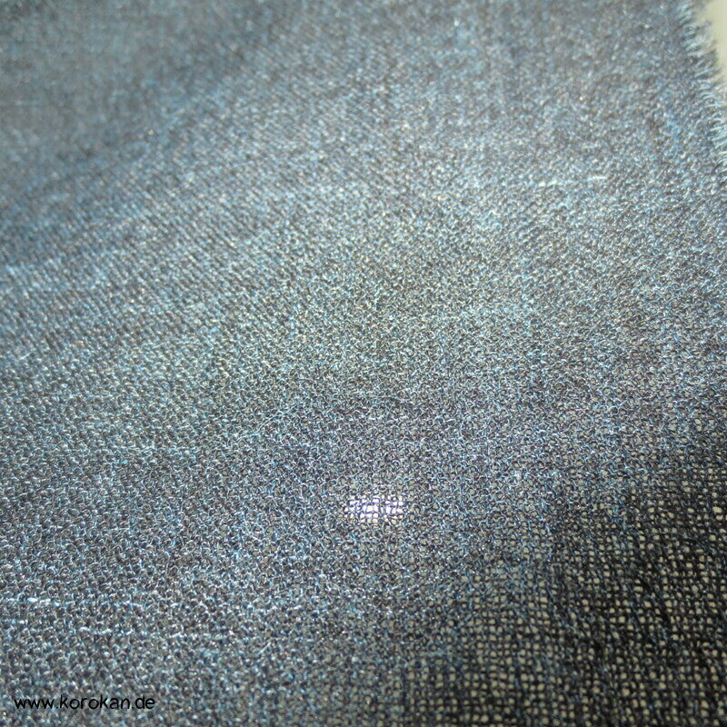 blau melierter Woll Crepe Georgette Kimono Tanmono Stoffrolle