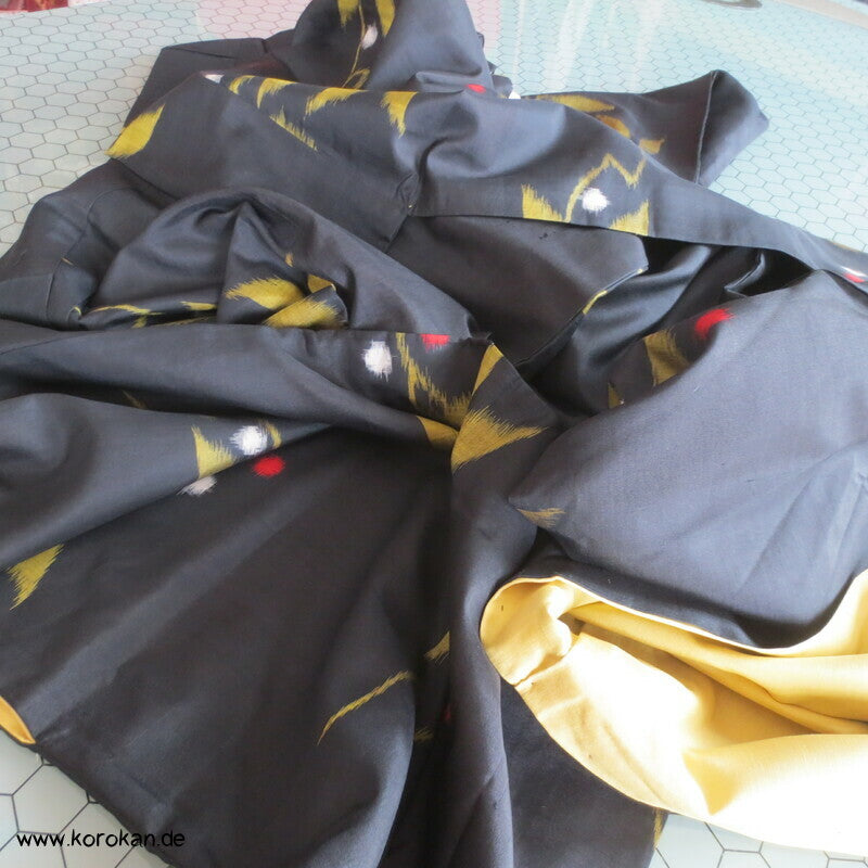 Japan Art Deco Zweige Meisen Seiden Kimono