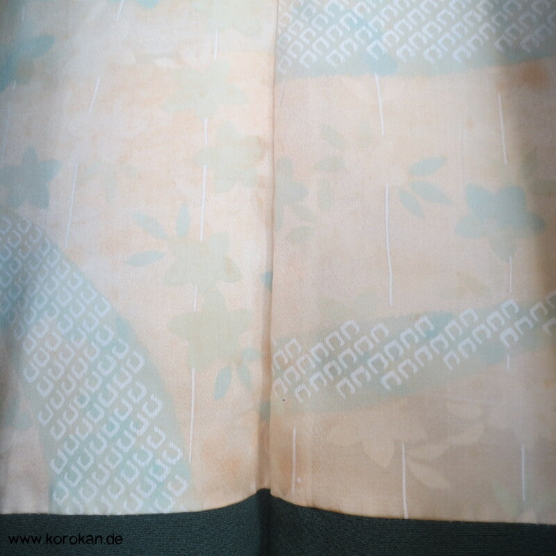 japanische Bambus auf Seidencrepe Haori Kimono Jacke