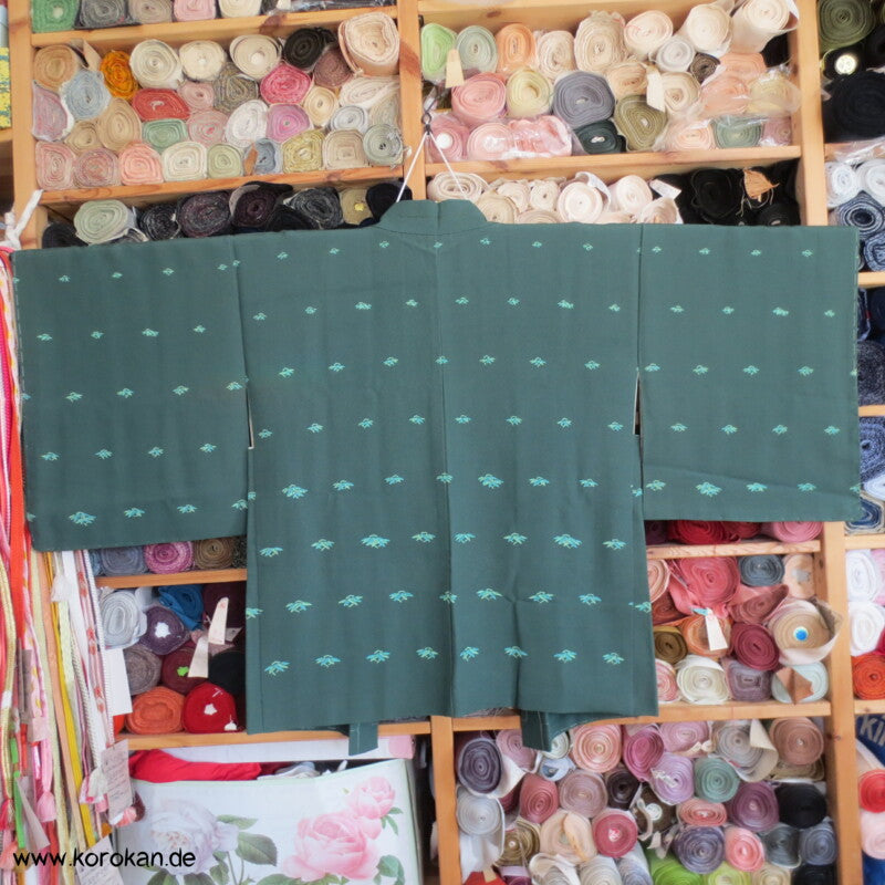 japanische Bambus auf Seidencrepe Haori Kimono Jacke
