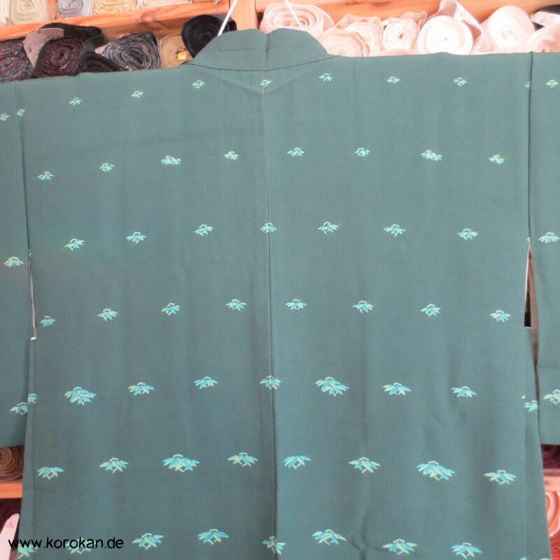 japanische Bambus auf Seidencrepe Haori Kimono Jacke