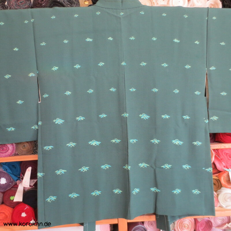 japanische Bambus auf Seidencrepe Haori Kimono Jacke