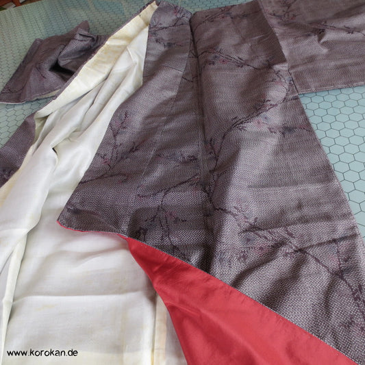 japanischer Zweige Kasuri Tsumugi Seiden Alltags Kimono