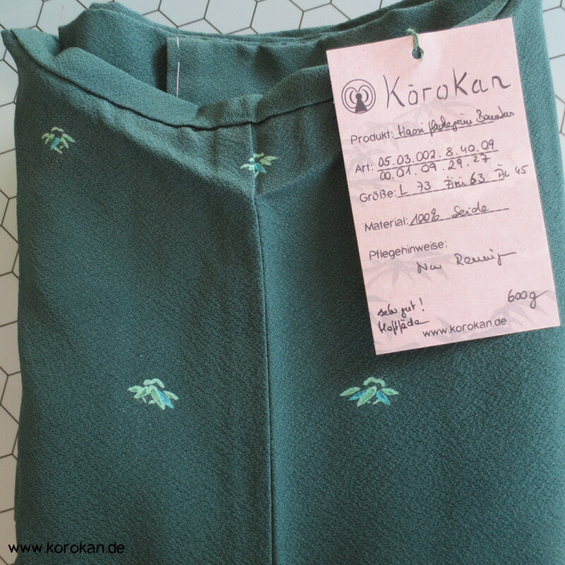 japanische Bambus auf Seidencrepe Haori Kimono Jacke