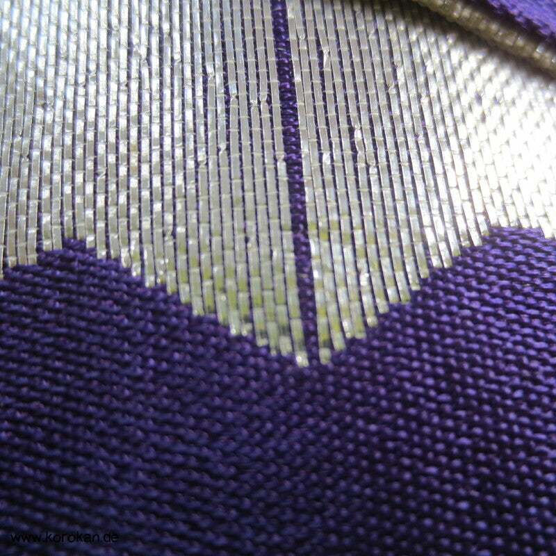 silberne Fächer in violett Hanhaba Obi zum Tanzen