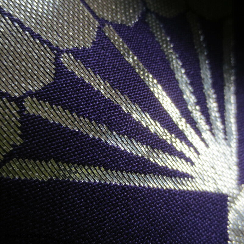 silberne Fächer in violett Hanhaba Obi zum Tanzen
