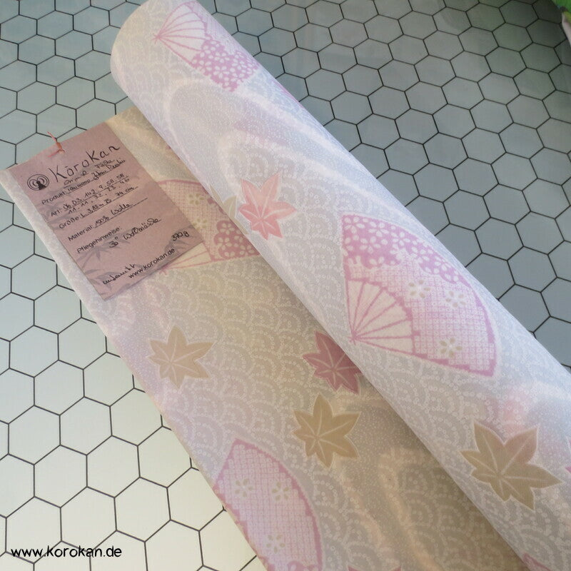 Wellen, Fächer, Blätter, Segaiha Juban Kimono Wollmuslin Stoffrolle