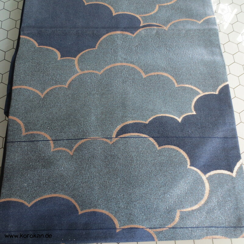 Nagoya Obi "every cloud has a silver lining" Seidenbrokat Kimonogürtel