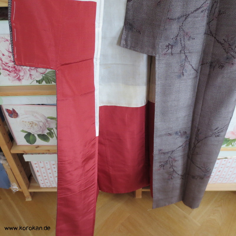 japanischer Zweige Kasuri Tsumugi Seiden Alltags Kimono