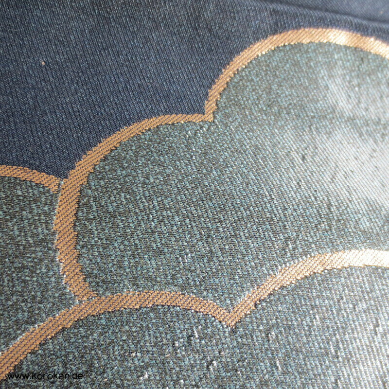 Nagoya Obi "every cloud has a silver lining" Seidenbrokat Kimonogürtel