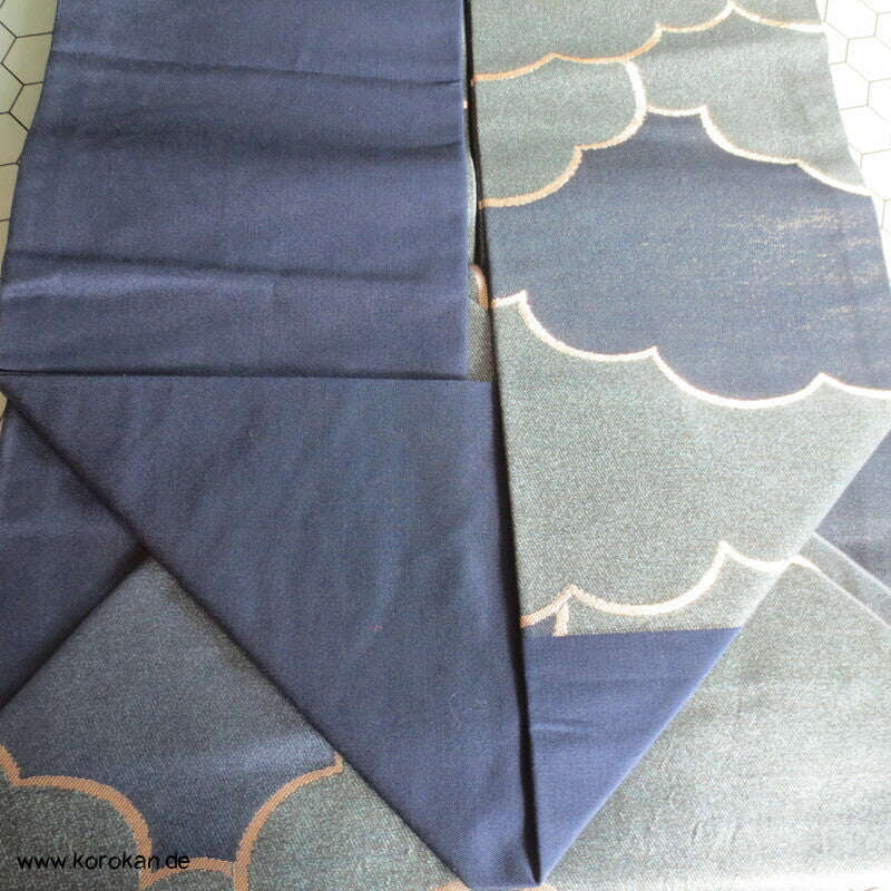 Nagoya Obi "every cloud has a silver lining" Seidenbrokat Kimonogürtel