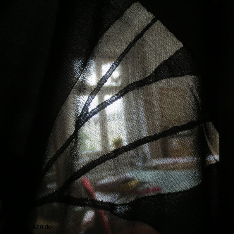 Boote im Bambus antiker Tomesode Kimono Rho Seide