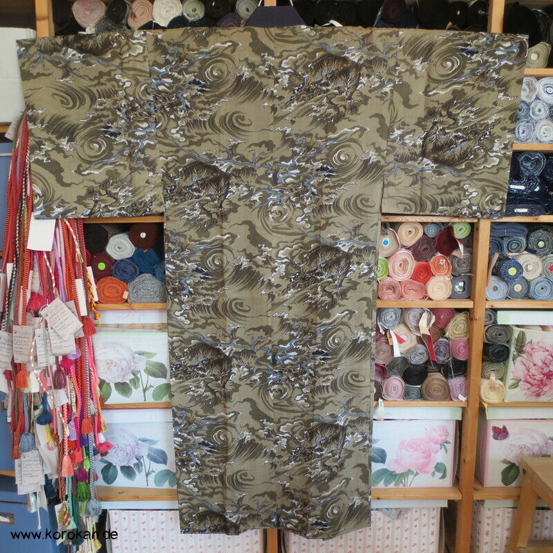 Tiger und Drache Juban Unterkimono, Wollmuslin