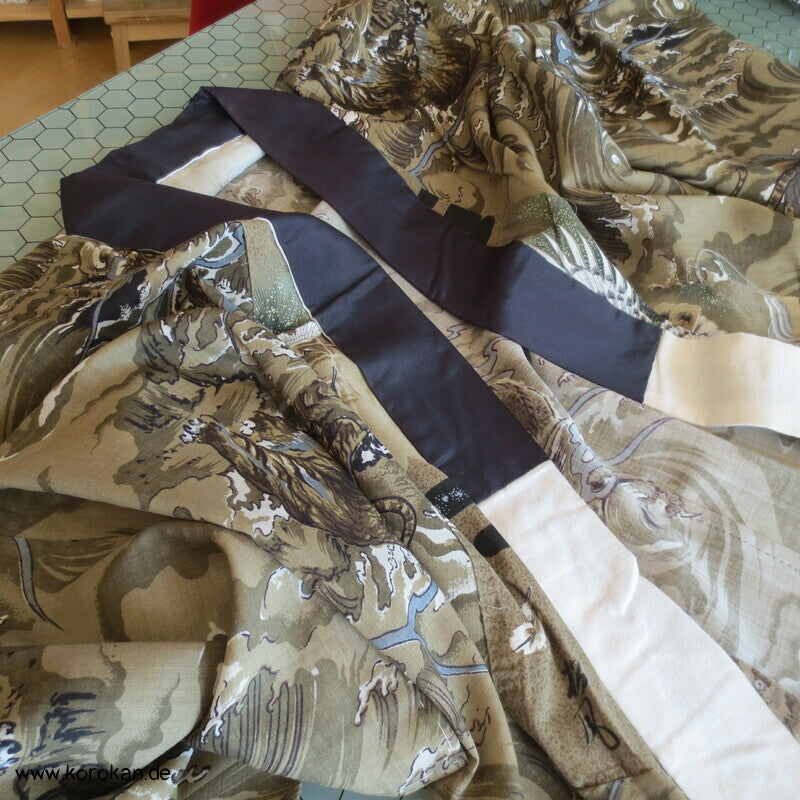 Tiger und Drache Juban Unterkimono, Wollmuslin