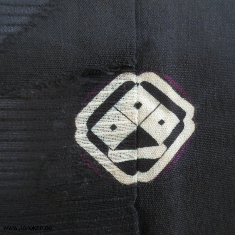 Boote im Bambus antiker Tomesode Kimono Rho Seide