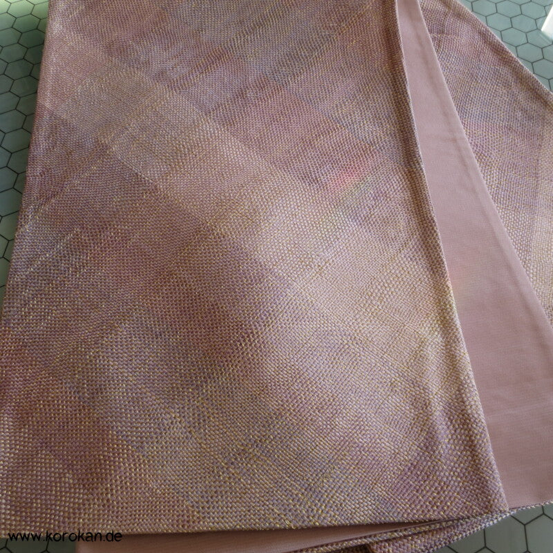 diagonale Verknüpfung Fukuro Obi - rosa - gold