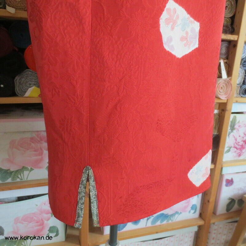 Blusen Shirt aus Seiden Jacquard mit Shibori Kiribame Mustern