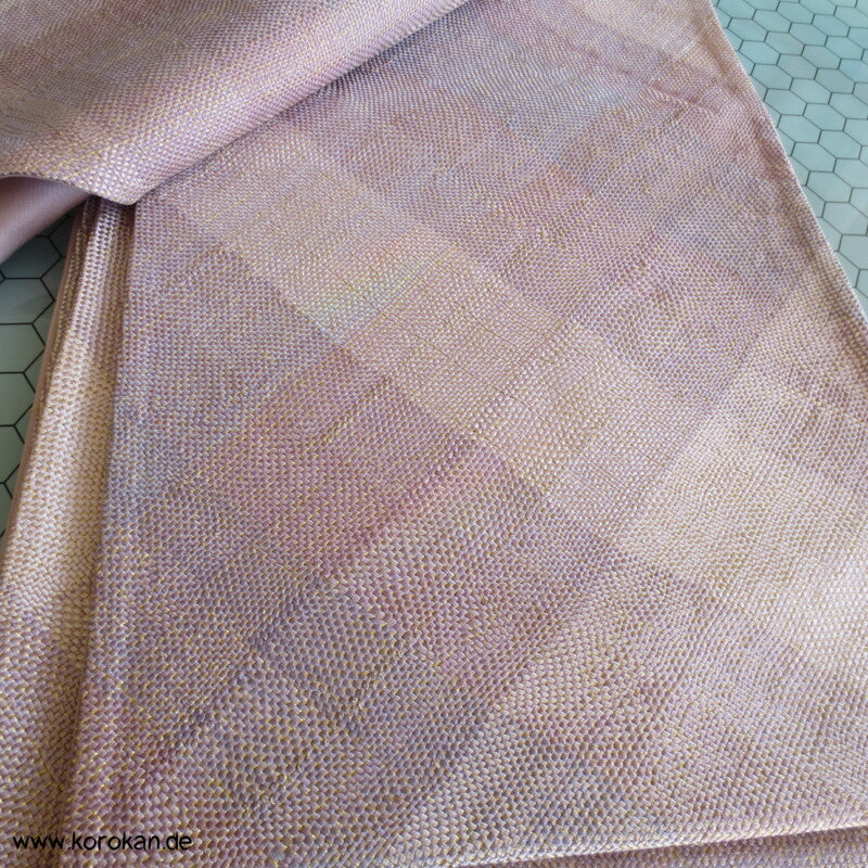 diagonale Verknüpfung Fukuro Obi - rosa - gold