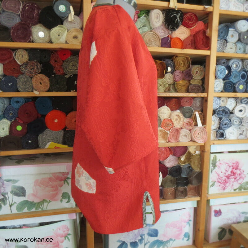 Blusen Shirt aus Seiden Jacquard mit Shibori Kiribame Mustern