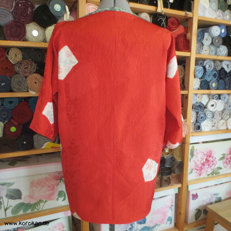 Blusen Shirt aus Seiden Jacquard mit Shibori Kiribame Mustern
