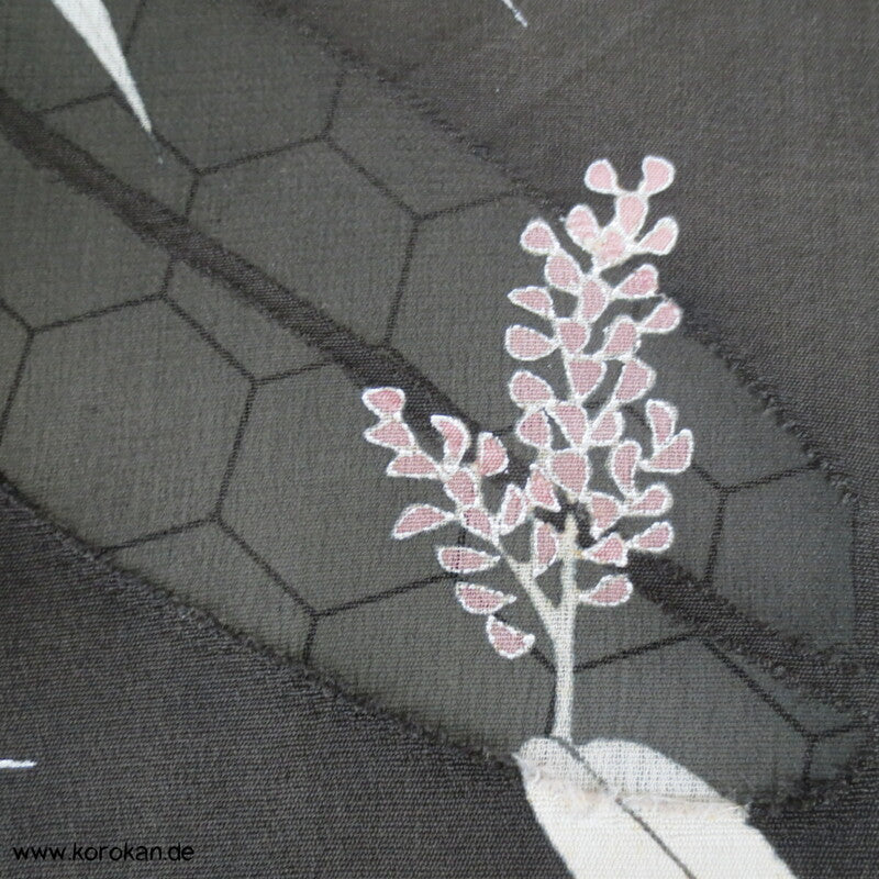 Boote im Bambus antiker Tomesode Kimono Rho Seide