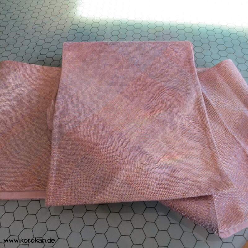 diagonale Verknüpfung Fukuro Obi - rosa - gold