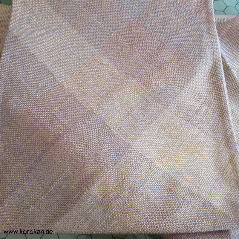 diagonale Verknüpfung Fukuro Obi - rosa - gold