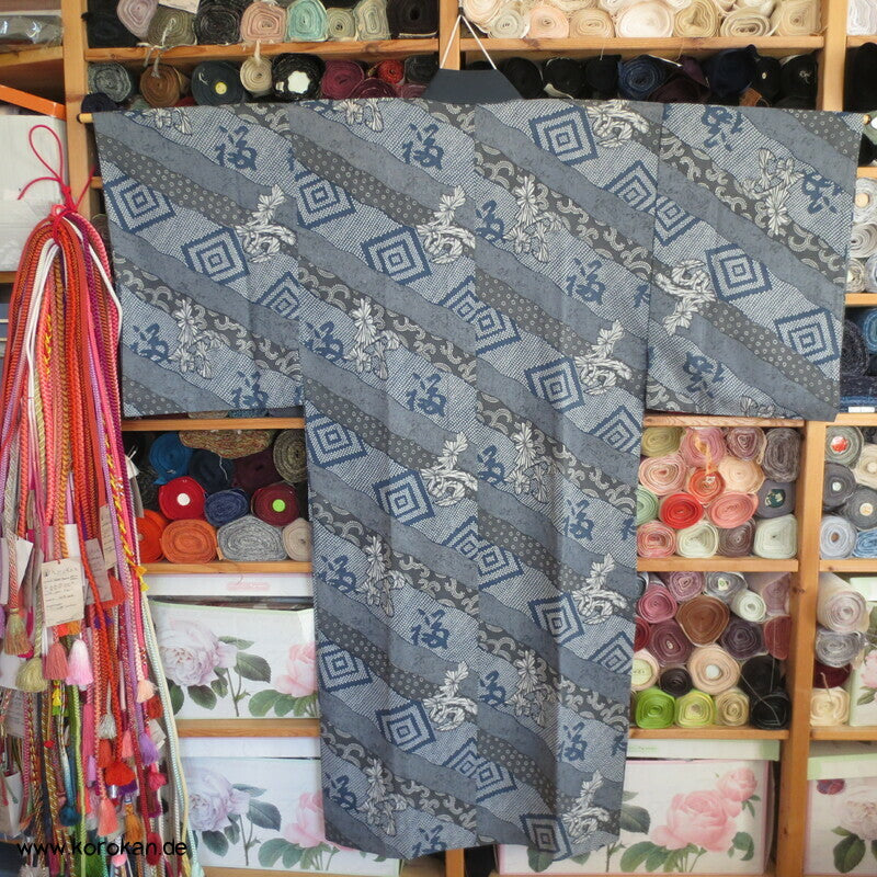 Wollmuslin, Diagonale Muster Juban Kimono