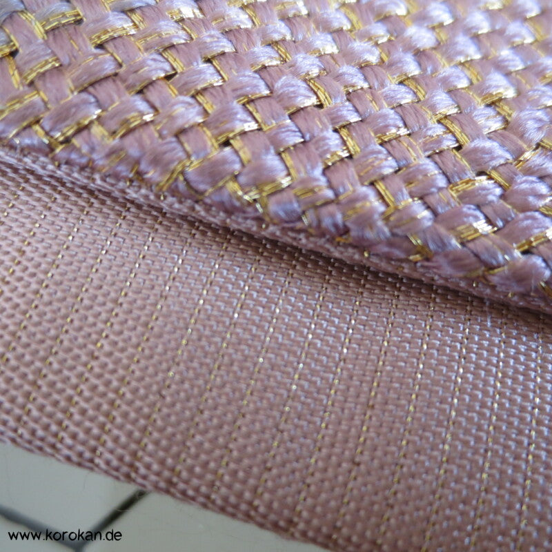 diagonale Verknüpfung Fukuro Obi - rosa - gold