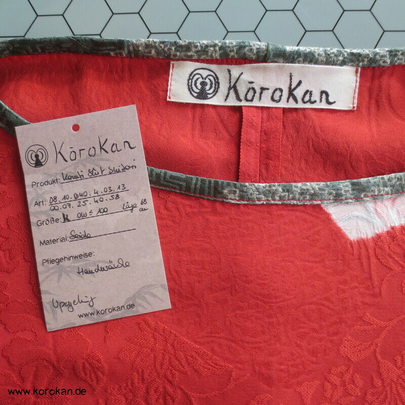Blusen Shirt aus Seiden Jacquard mit Shibori Kiribame Mustern