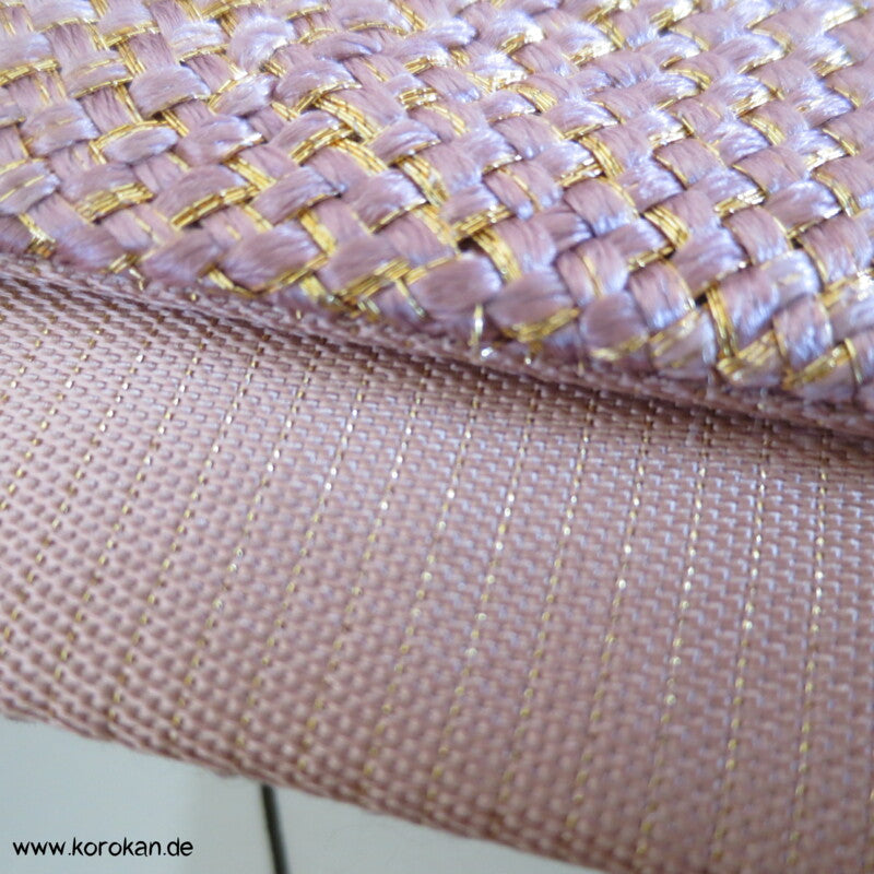 diagonale Verknüpfung Fukuro Obi - rosa - gold