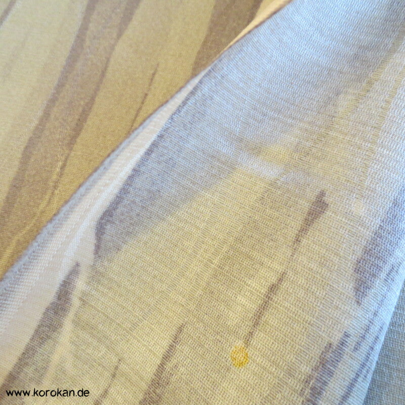 Baumrinden Tatewaku Wolle / Seide Kimono Damast