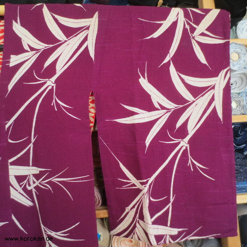 Bambus auf dunkelpink Michiyuki Kimono Jacke Seide, Tsumugi