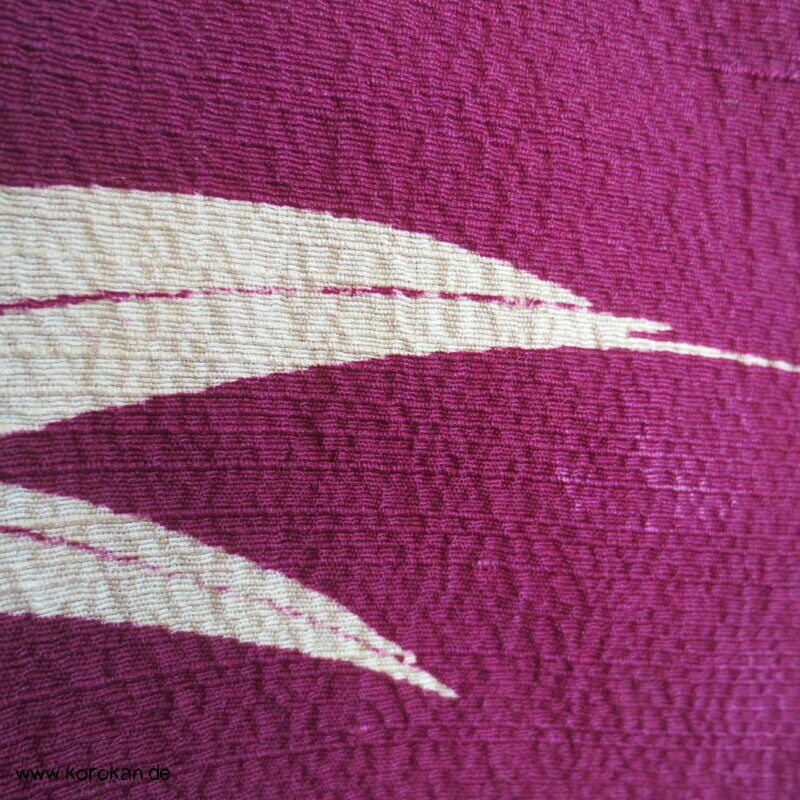 Bambus auf dunkelpink Michiyuki Kimono Jacke Seide, Tsumugi