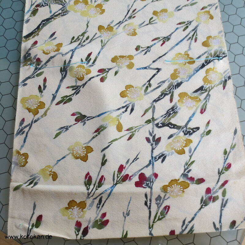 Sakurazweige, helle Chirimen Seide, Kimono Tanmono