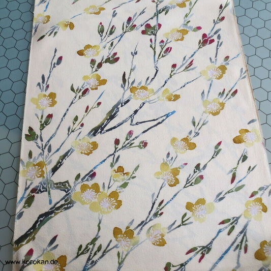 Sakurazweige, helle Chirimen Seide, Kimono Tanmono