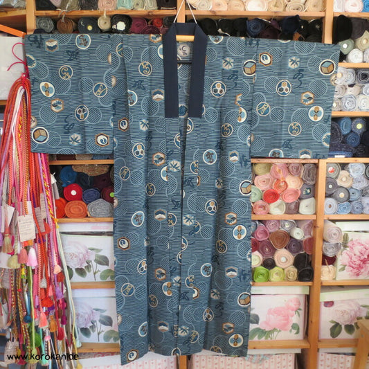 Mon auf Wollmuslin Männer Juban Kimono