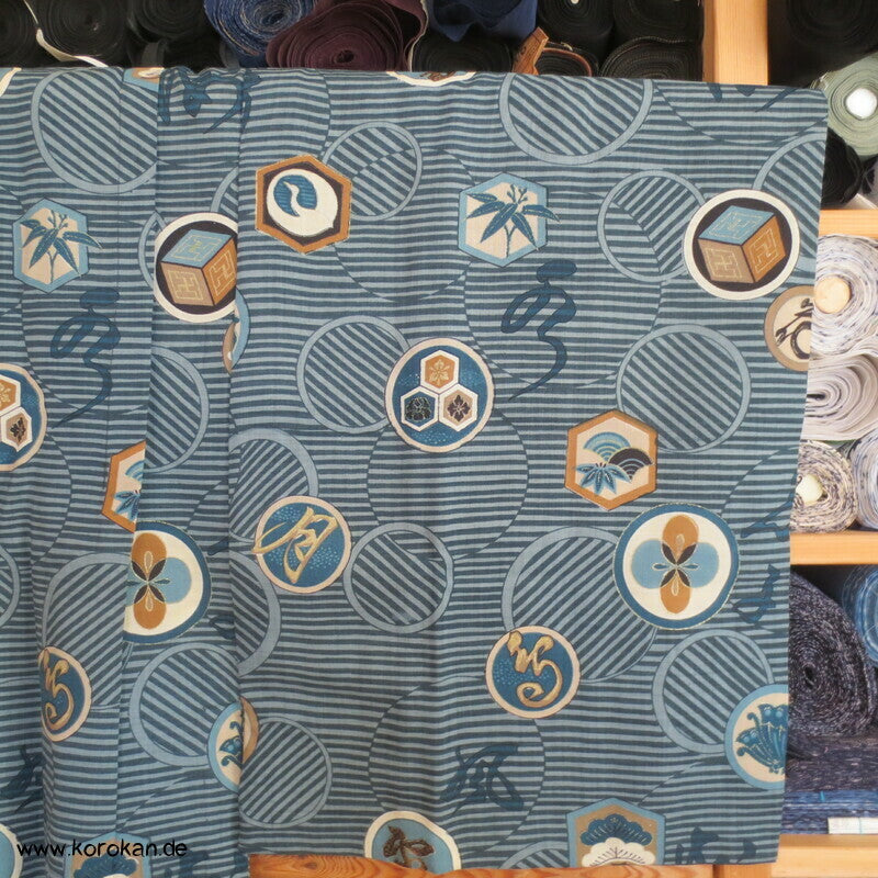 Mon auf Wollmuslin Männer Juban Kimono