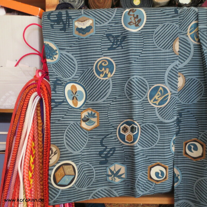Mon auf Wollmuslin Männer Juban Kimono