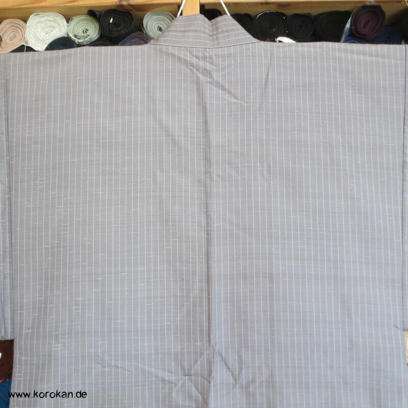 graue Tsumugi Seiden Haori Kimono Jacke
