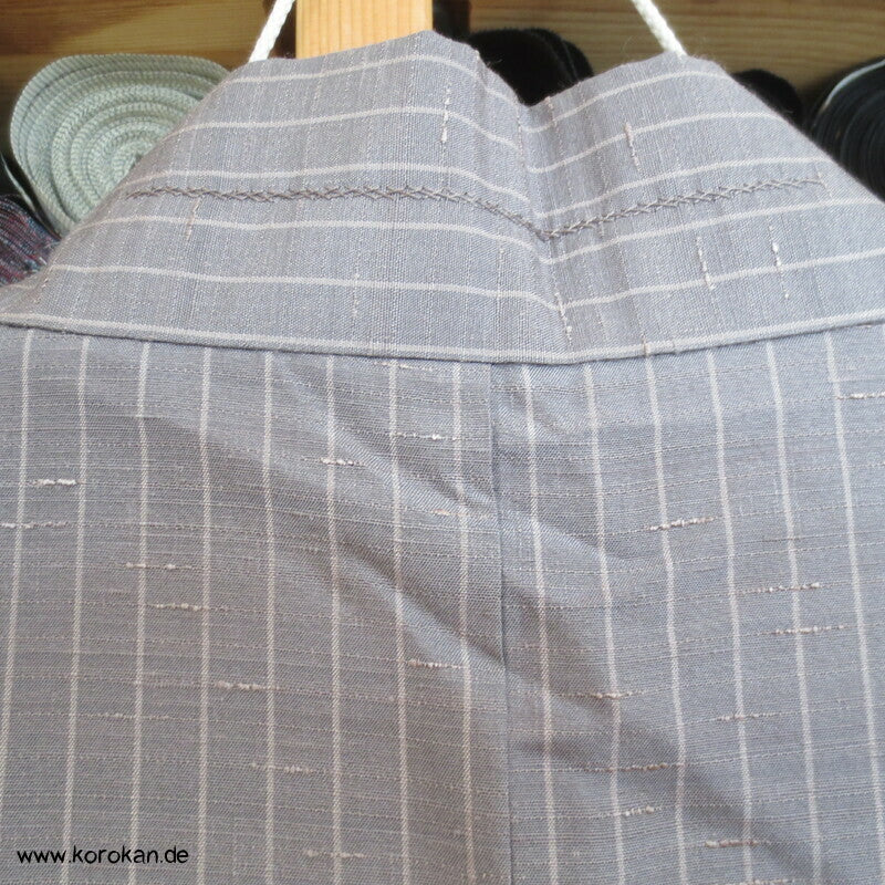 graue Tsumugi Seiden Haori Kimono Jacke
