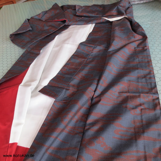 Wellen Tsumugi Seiden Kimono, Japan Komon Alltag