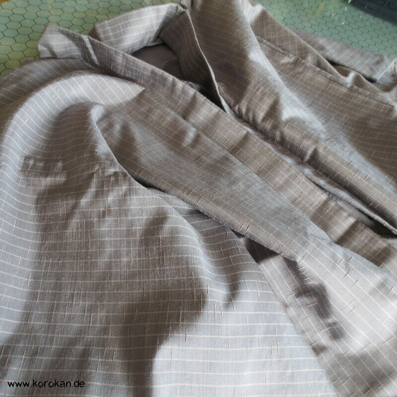 graue Tsumugi Seiden Haori Kimono Jacke