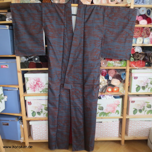Wellen Tsumugi Seiden Kimono, Japan Komon Alltag