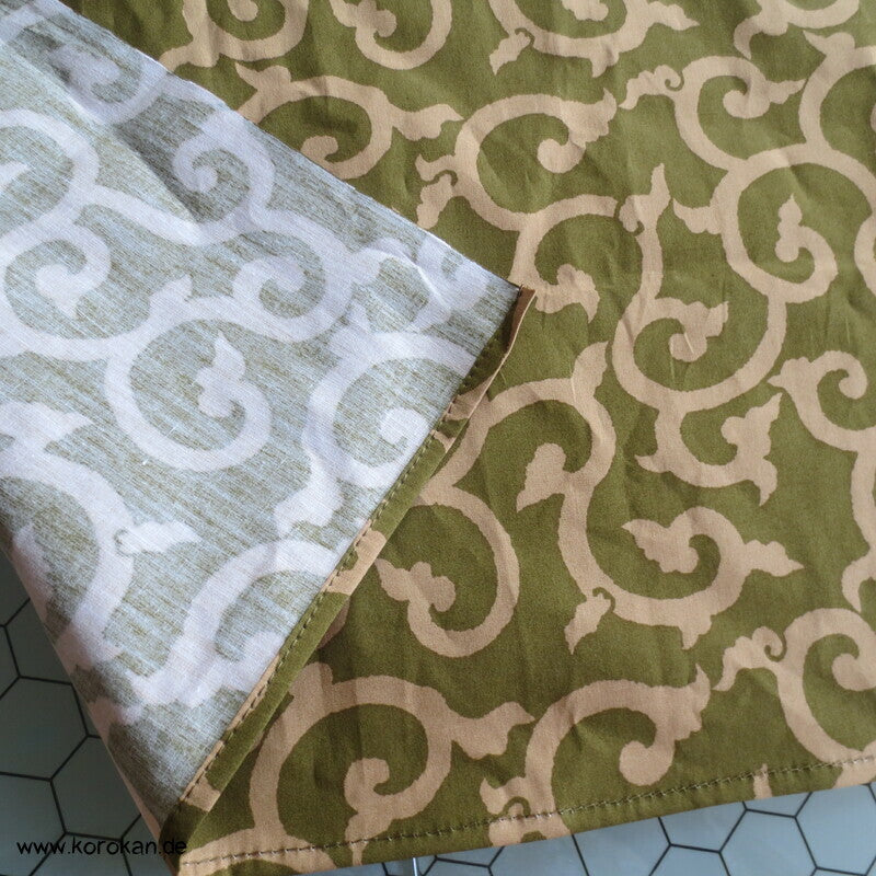 Furoshiki Karakusa Arabesken khaki - oliv