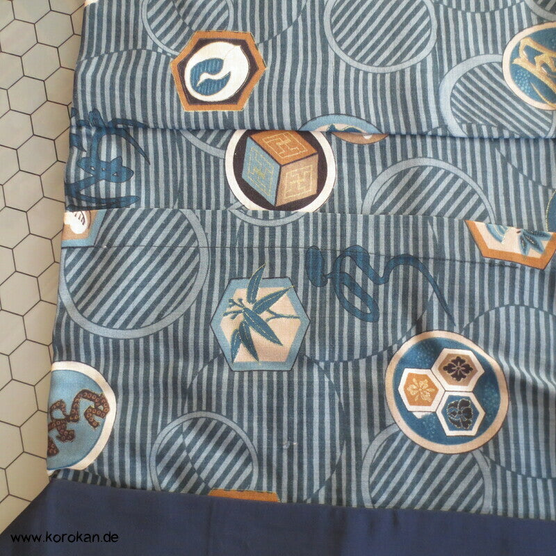 Mon auf Wollmuslin Männer Juban Kimono