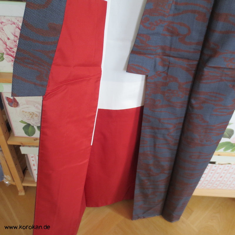 Wellen Tsumugi Seiden Kimono, Japan Komon Alltag