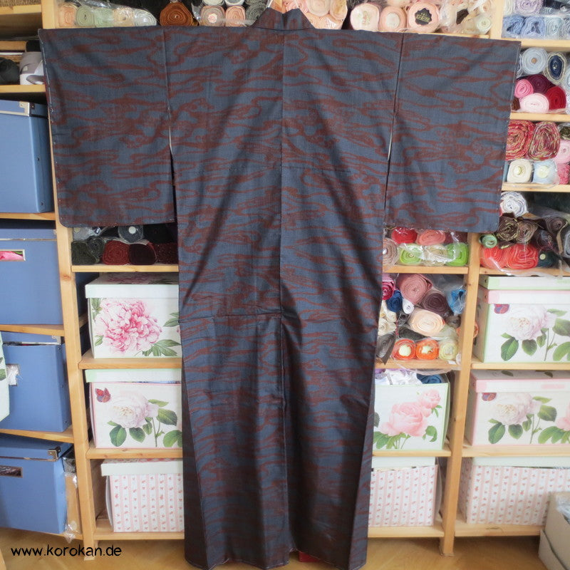 Wellen Tsumugi Seiden Kimono, Japan Komon Alltag
